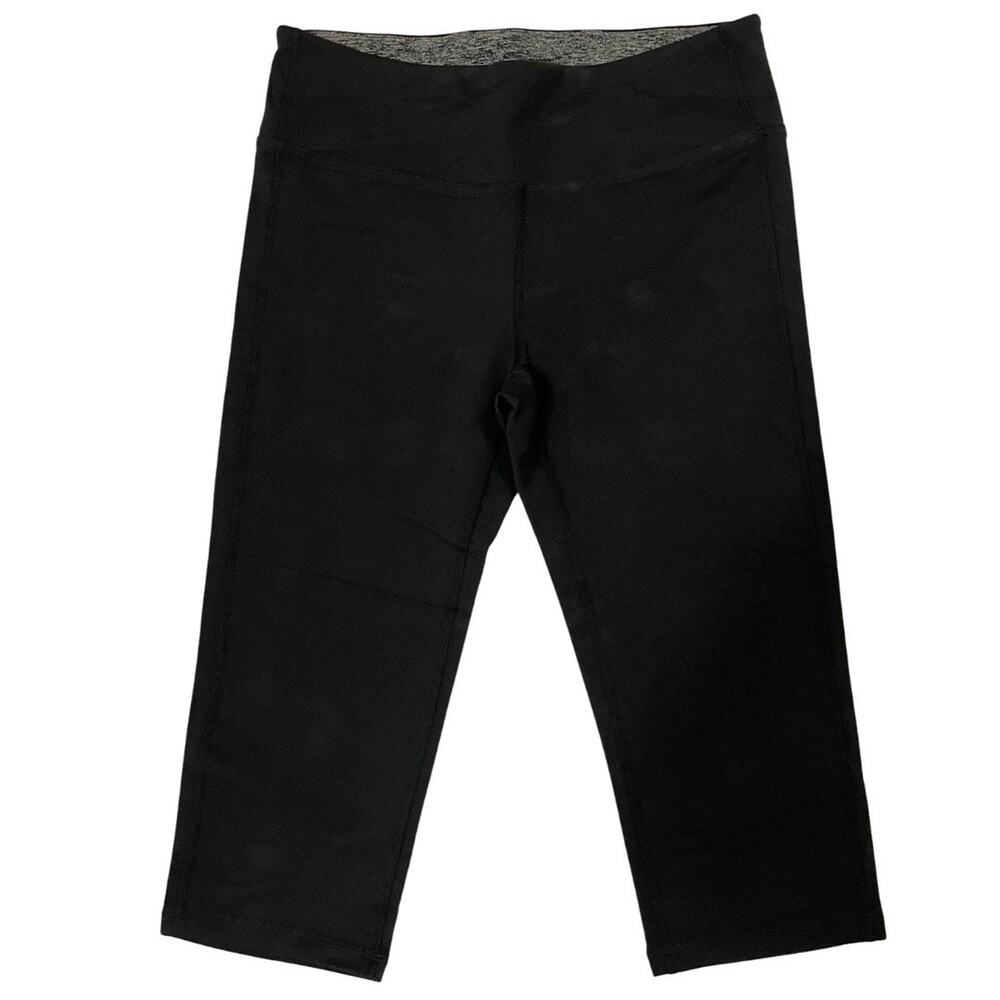 FootJoy Capri Leggings Womens Size L Black Pull On Knit Golf Pants NEW Tiny Flaw